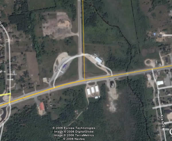 B & D Drive-In Theatre - Google Earth Of The Intersection